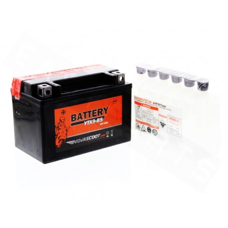 Battery NOVASCOOT YTX9-BS 12V-8Ah MF (maintenance free, with acid)