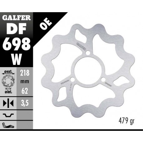 Kočioni disk - Galfer WAVE - Derbi DRD 50 ,Senda 50 - 125cc / Yamaha DT 50-125 , XT 125