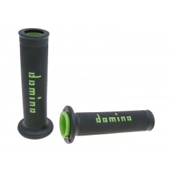 Handlebar grip set Domino A010 On - Road Black / Green open end grips