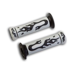 Rubber grips white with black flame
