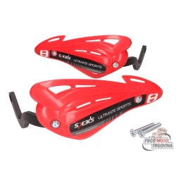Handguards / hand protector set Speeds red for handlebar with M8 inside thread