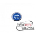 Sticker Tomos Logo Blue/Chrome 40MM
