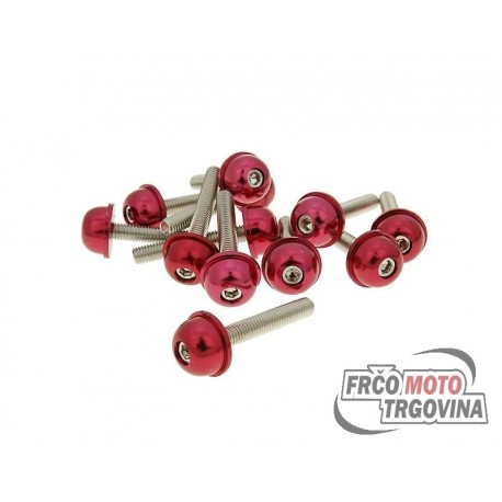 Set vijaka – imbus - eloksirani aluminij sa crvenom glavom - 12 kom - M5x30