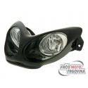 Headlight dual optics halogen Black for Yamaha Aerox , MBK Nitro - E-marked