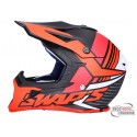 Helmet SWAPS Industry S818 motocross helmet in matt black / matt red.