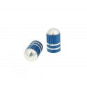valve cap set Bullet anodized aluminum - blue - universal