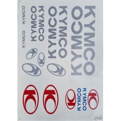 Sticker set Kymco - 35x25 - Silver ( BIG )