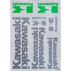 Sticker set Kawasaki - 35x25 cm- Silver( BIG )