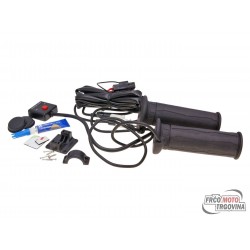 Heated grip kit Koso black 130mm for quad, ATV (w/ thumb throttle)