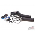 heated grip kit Koso black 130mm for scooter, moped, motorcycle (w/ throttle twist)