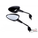 mirror set M8 short, black glossy for Vespa GTS HPE, Sprint, Primavera