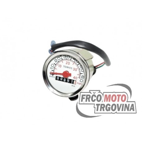 Speedometer 48mm - KM/H i MPH - Tomos Classic original