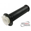 Throttle grip sleeve with rubber grip on the right, black