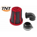 Sport air filter RED  with 90 ° fi 30 - 35  TNT