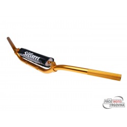 MX handlebar with cross brace and pad anodized aluminum gold-look - 22mm