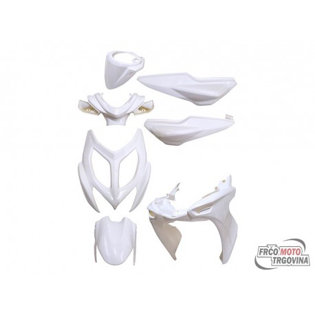 Body kit 7-dijelni bijeli za Yamaha Aerox, MBK Nitro 2013-2017