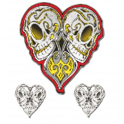 Sticker HeartLoveSkull 10x12cm