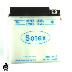 Battery 6V 11Ah 1B SOTEX S50 / S51 / MZ ES / TS 150-250