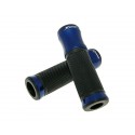 Handlebar rubber grip set CNC sport black- blue