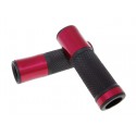 Handlebar rubber grip set CNC sport black  red