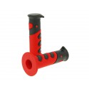 Handlebar rubber grip set - Red / Black