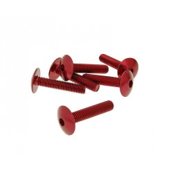 Fairing screws hex socket hed - Alu Red M6x30   (6 pcs)