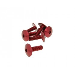 Fairing screws hex socket hed - alu red M6x20   (6 pcs)