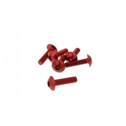 Fairing screws hex socket hed - alu red M5x20   (6 pcs)