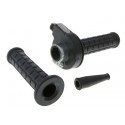 Throttle tube with rubber grip right and left Black Type I