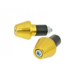 Handlebar vibration dampers / bar ends short 17.5mm - gold-look