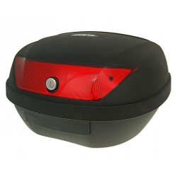 Kofer maxi Top Case crni - sa bravicom i 2 ključa, crvena leća - 51L kapacitet