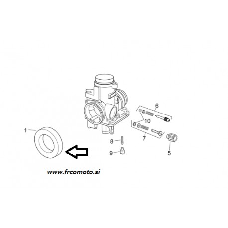 Priključek karburatora -zrak -Aprilia RS 125 ( Rotax )1999-2005